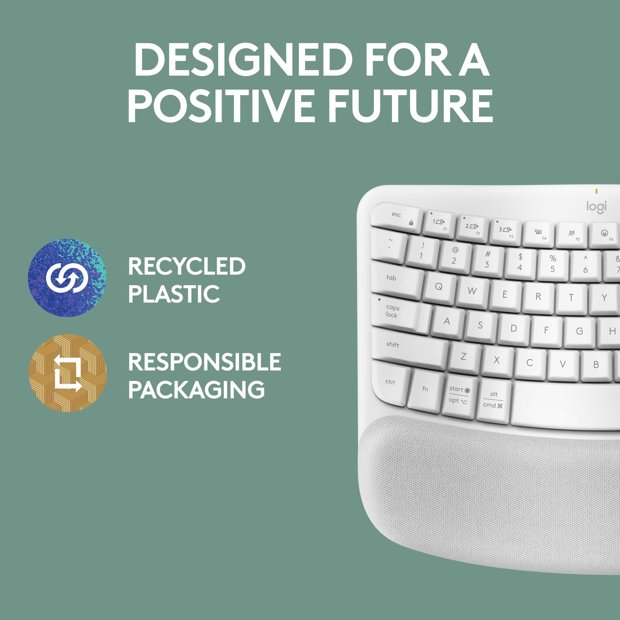Logitech Wave Keys Wireless Ergonomic Keyboard for Comfort