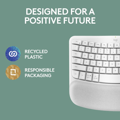 Logitech Wave Keys Wireless Ergonomic Keyboard for Comfort