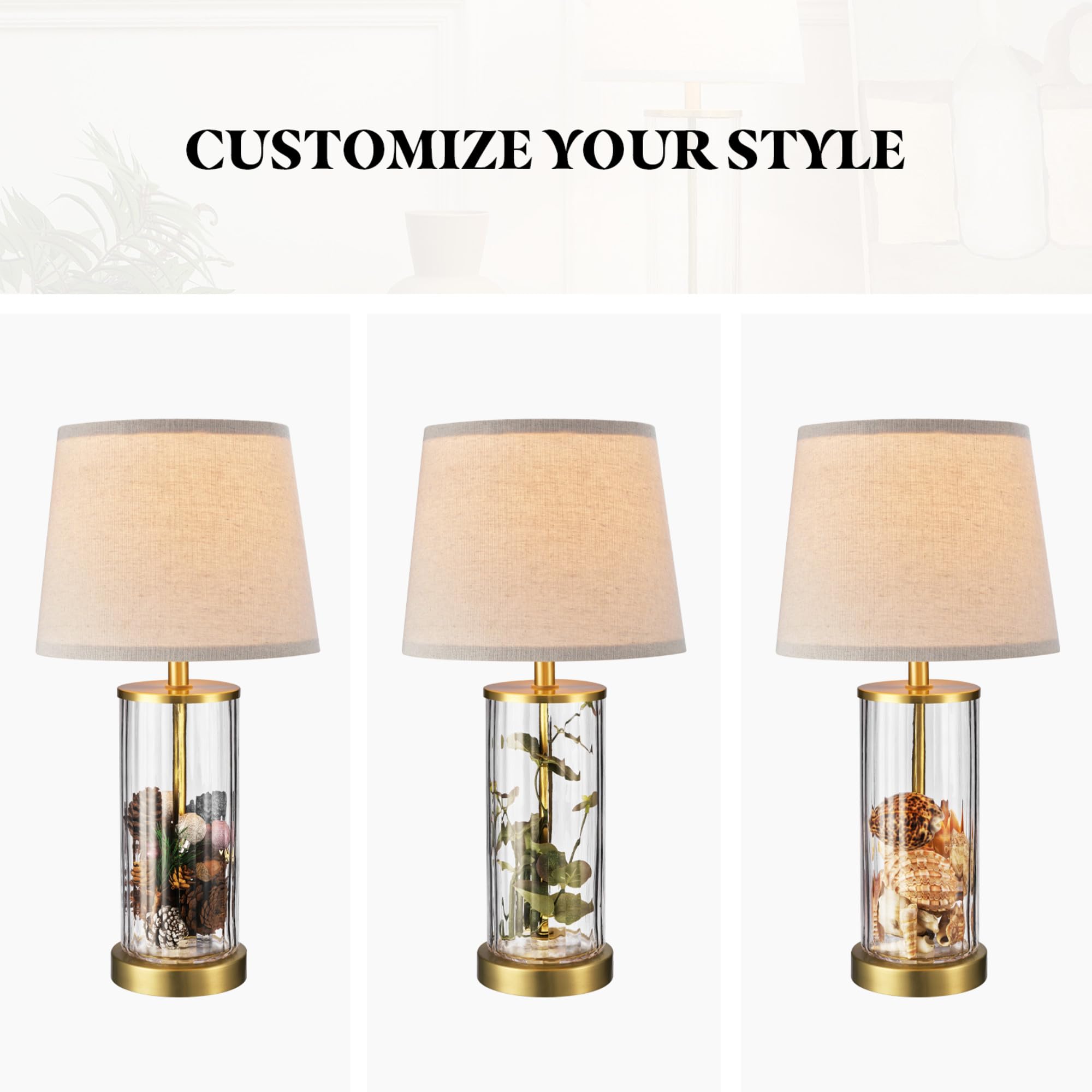 Maya 21 Inch Clear Glass Fillable Table Lamp