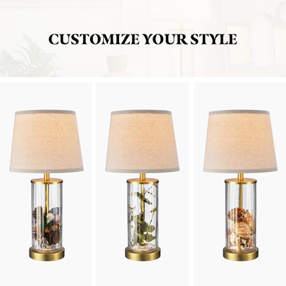 Maya 21 Inch Clear Glass Fillable Table Lamp