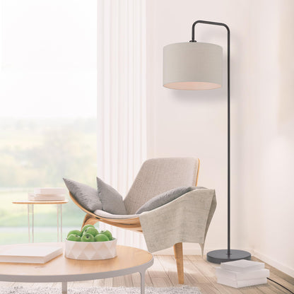 Brass Floor Lamp with White Shade for Modern Decor