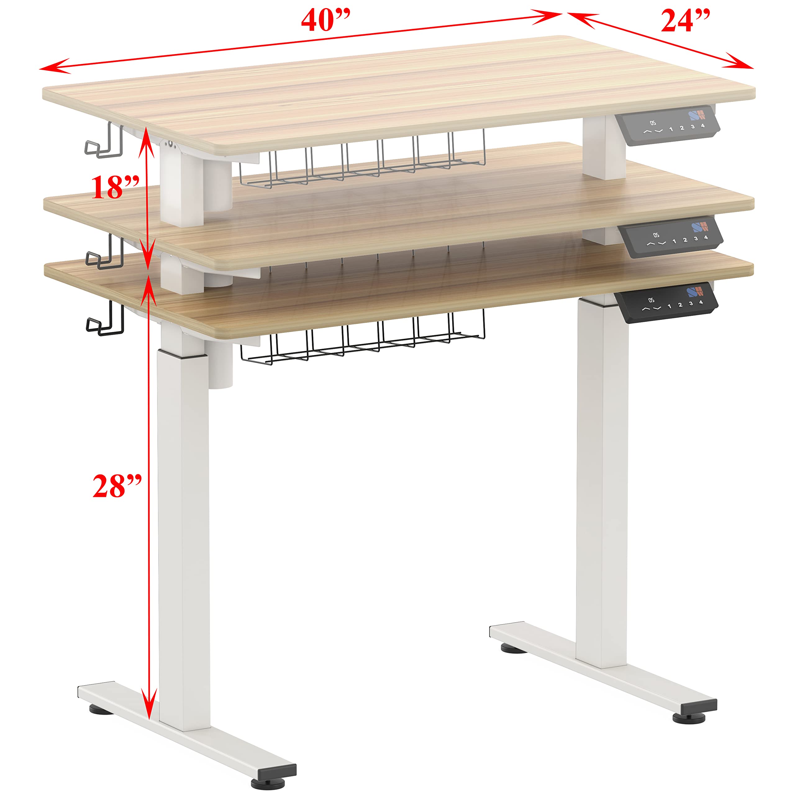 Height Adjustable Standing Desk with Memory Preset Feature