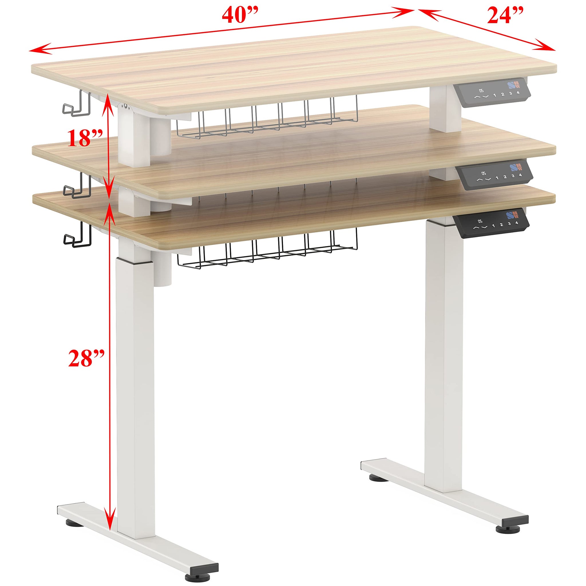 Height Adjustable Standing Desk with Memory Preset Feature