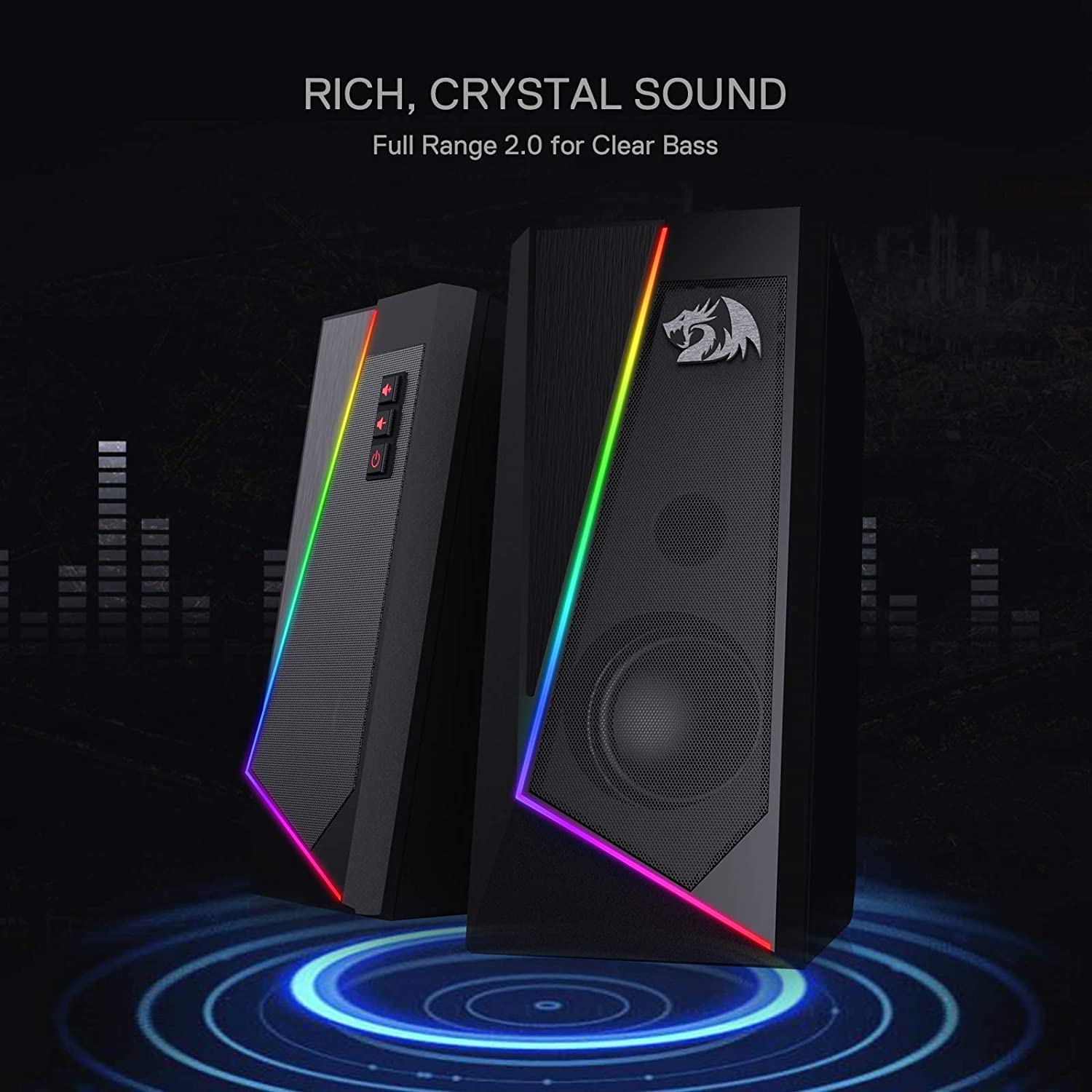 Redragon GS520 RGB Desktop Speakers with Enhanced Sound