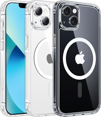 FNTCASE IPhone 16 Case Clear Magnetic MagSafe Screen Protector Drop Proof Rugged