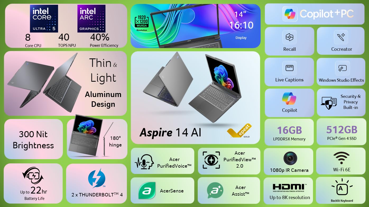 Acer Aspire Go 15 Slim Laptop with FHD Display