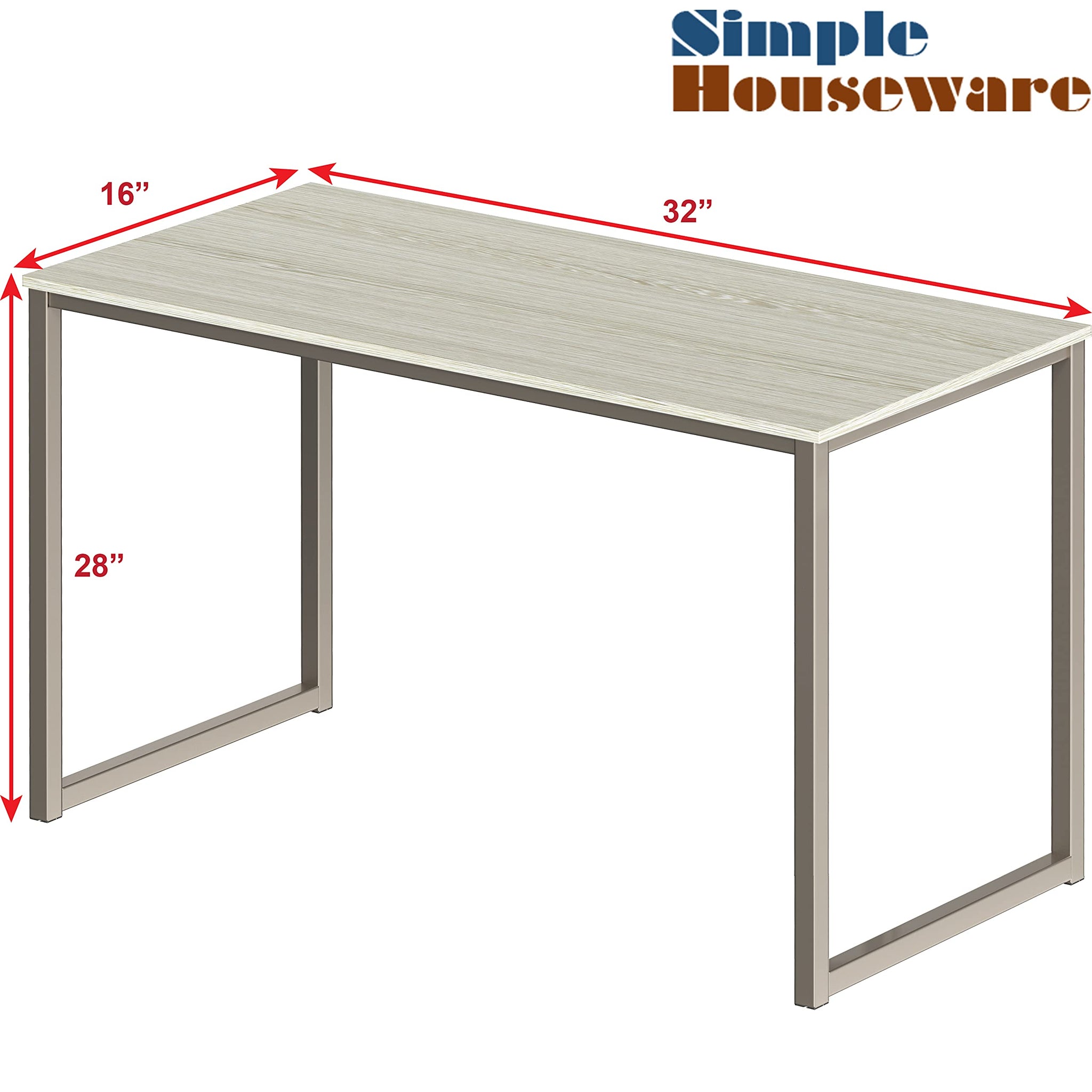 SHW 48 Inch Black Home Office Computer Desk