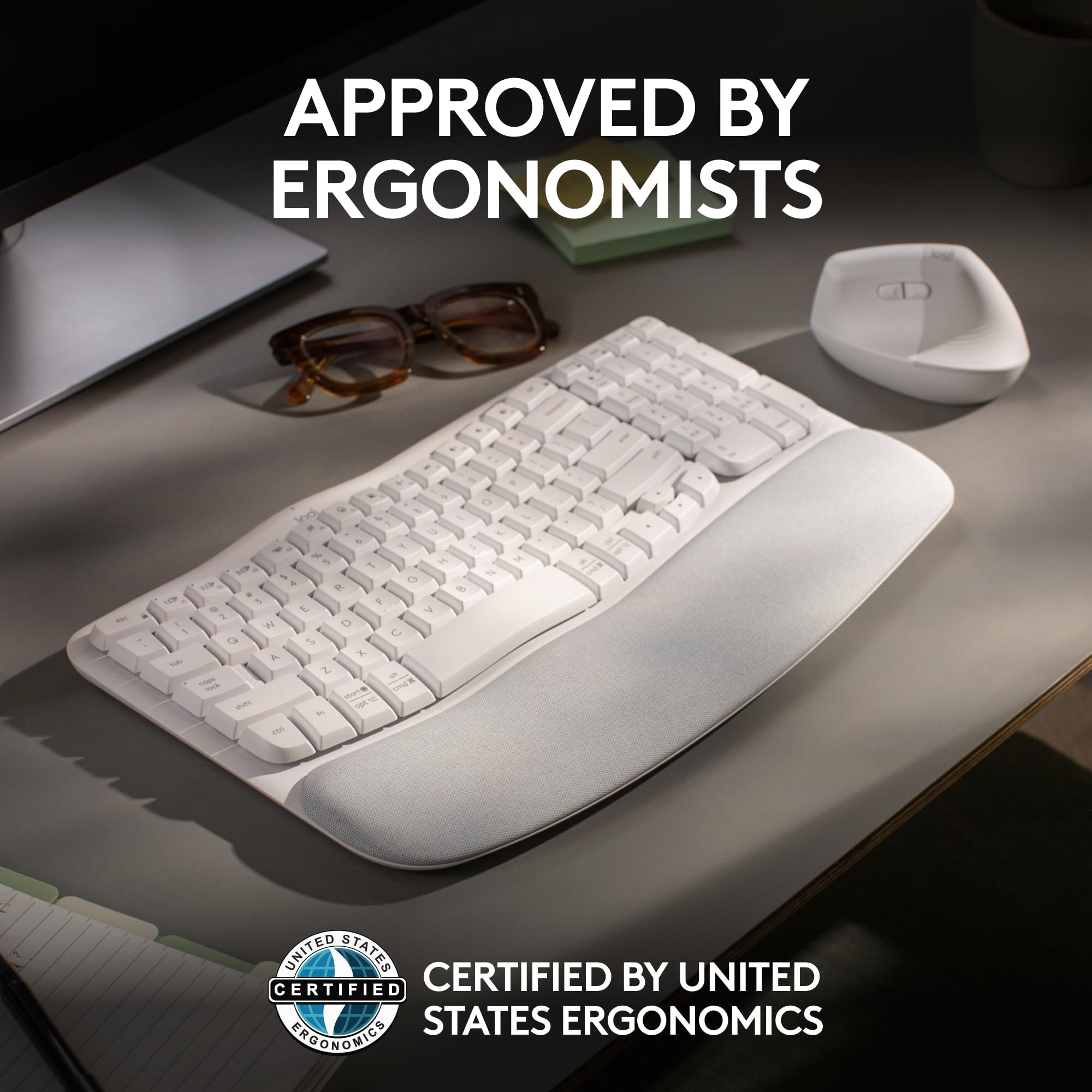 Logitech Wave Keys Wireless Ergonomic Keyboard for Comfort