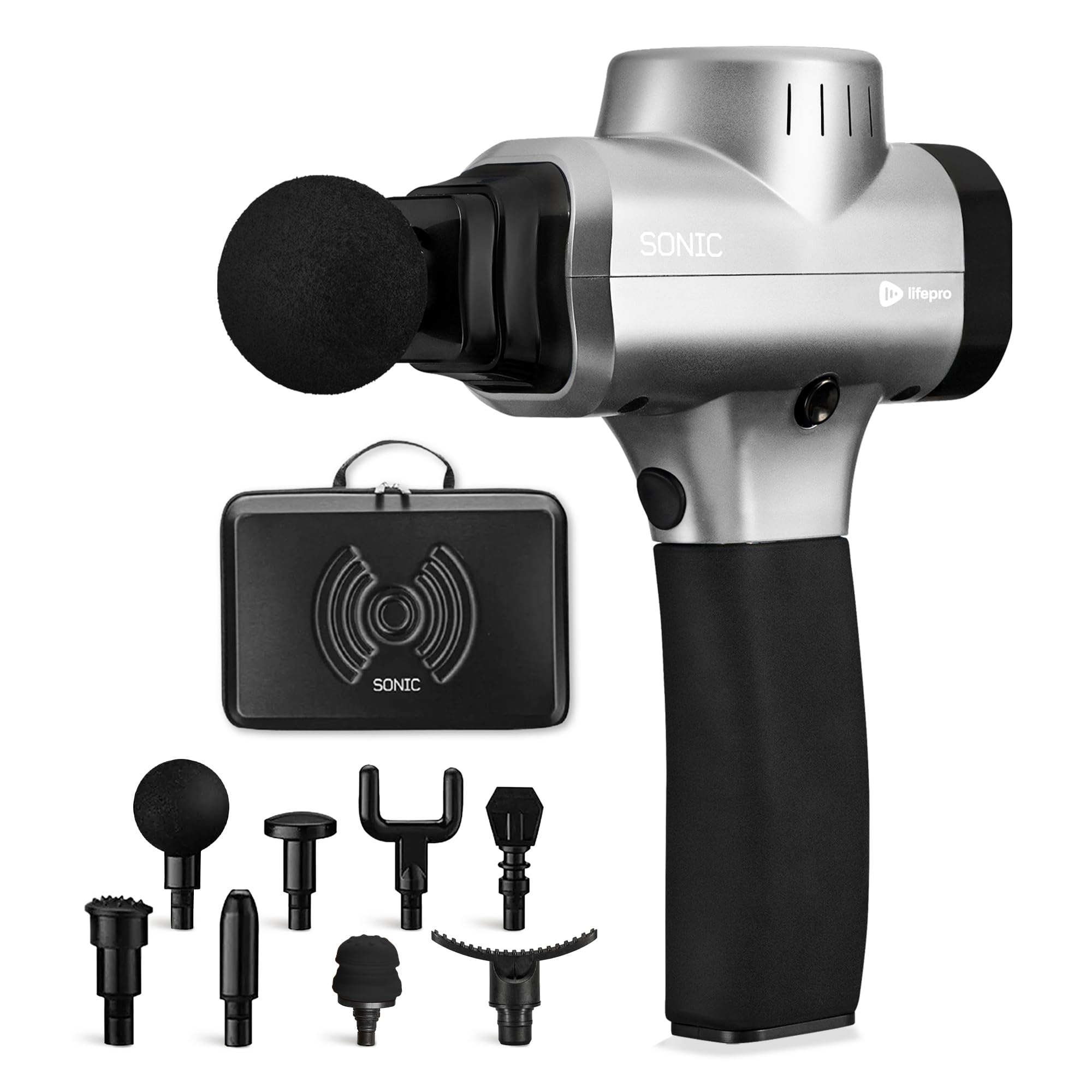 LifePro Deep Tissue Massage Gun with Multiple Heads