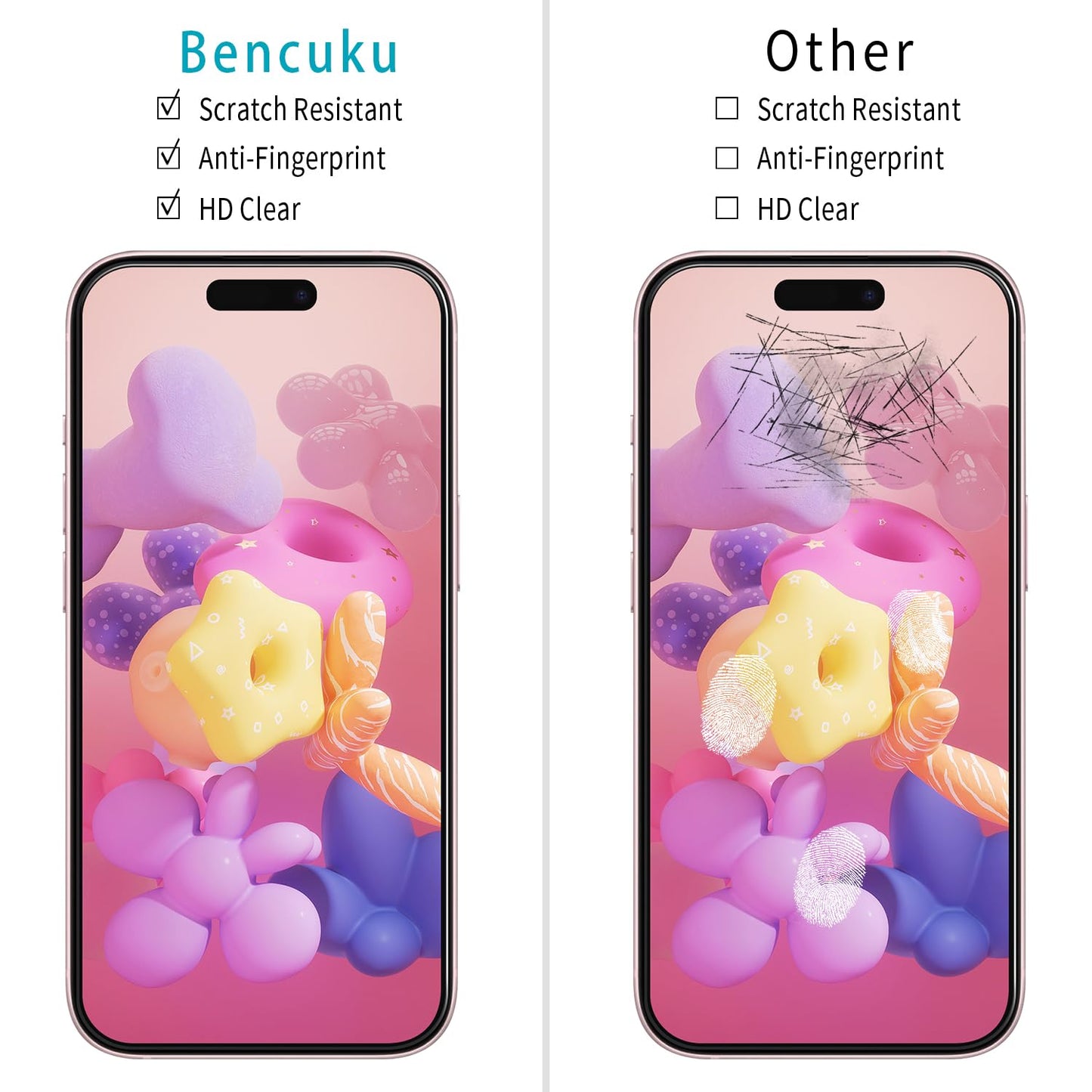 2 Pack iPhone 16 Pro Max 6.9 Inch Tempered Glass Screen Protector Full Coverage