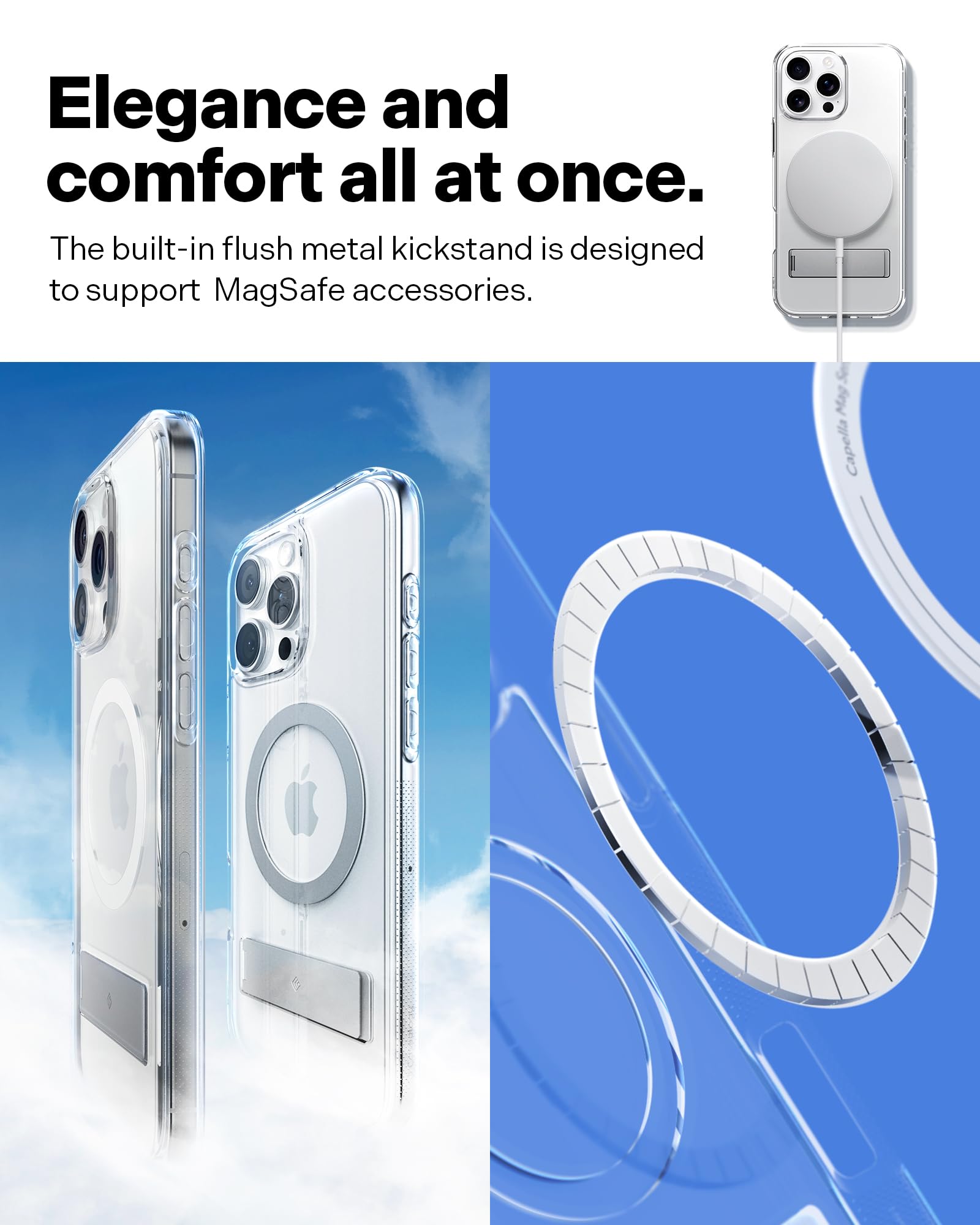 Ultra Clear Kickstand Case for iPhone 16 Pro Max