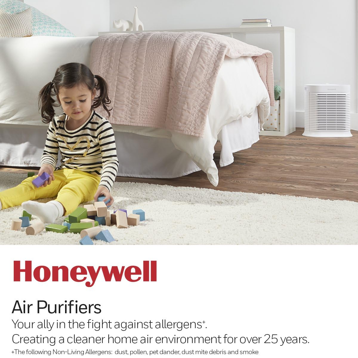 Honeywell HEPA Air Purifier for Large Rooms Reduces Allergens