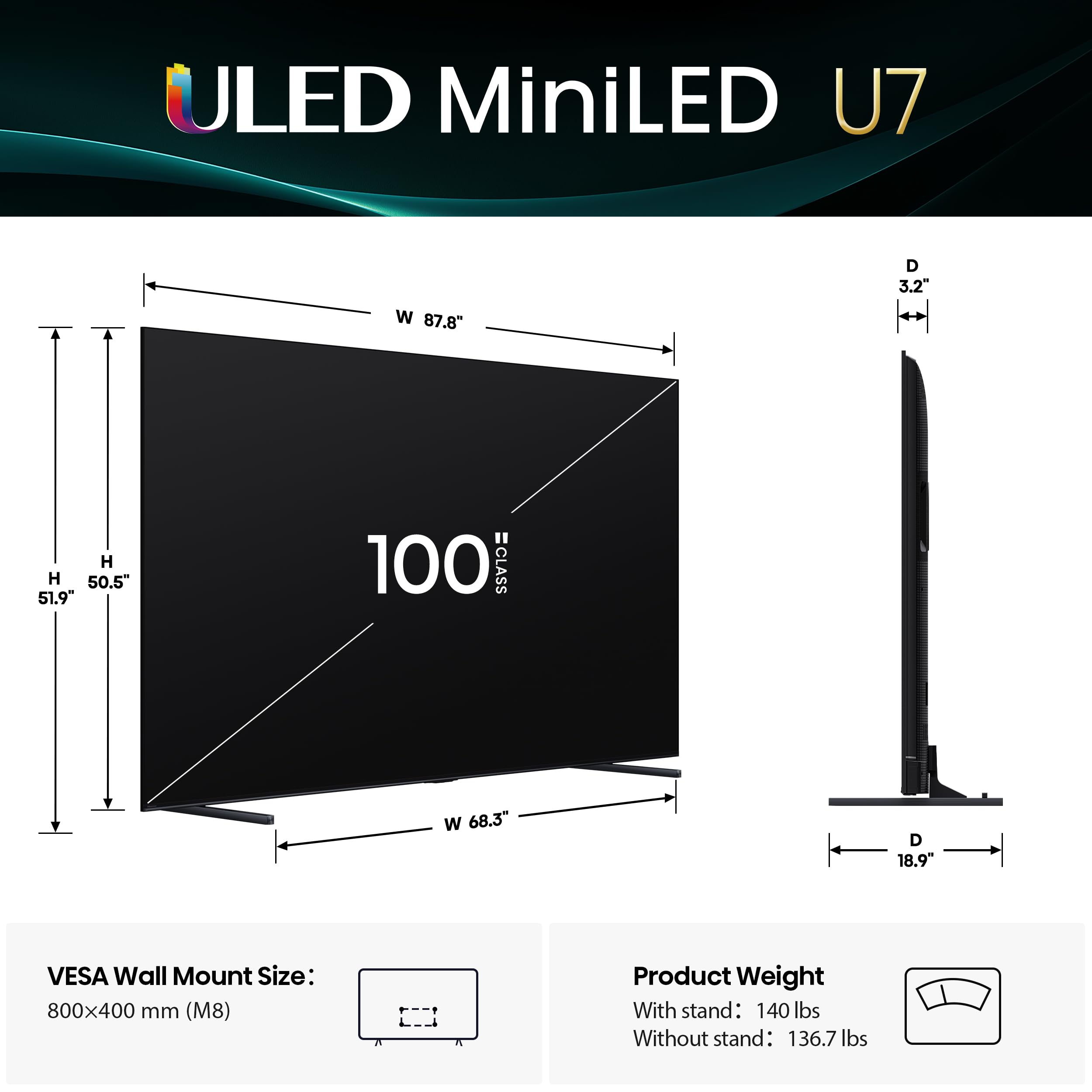 Hisense 85 Inch U7 Mini LED Smart TV for Gaming