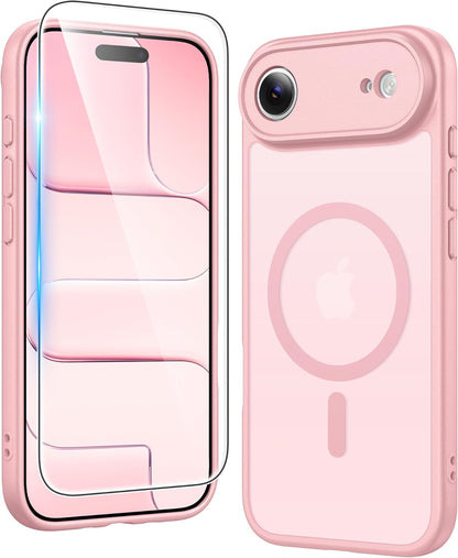 FNTCASE IPhone 16 Case Clear Magnetic MagSafe Screen Protector Drop Proof Rugged