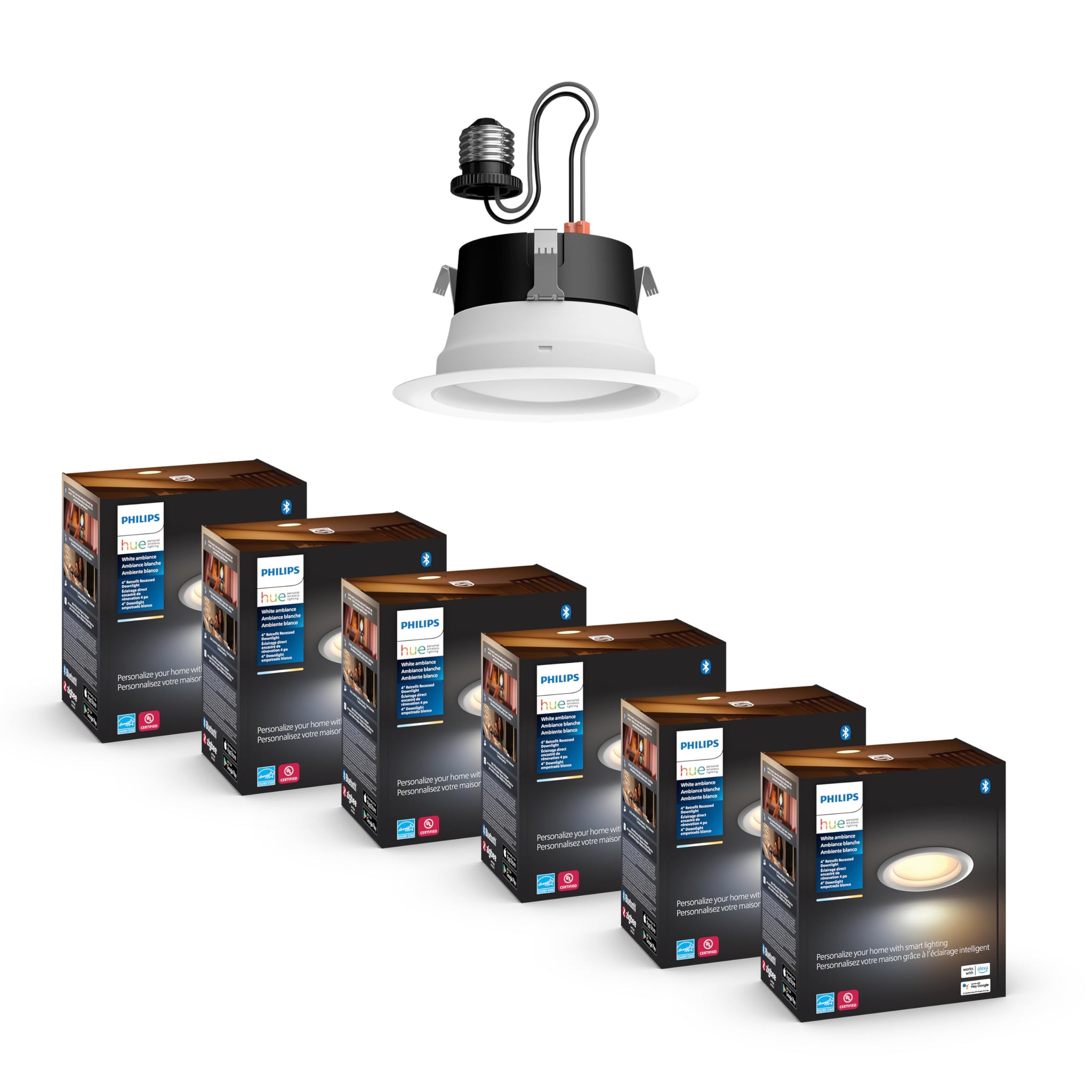 Philips Hue Smart LED Downlight 4 Pack With Color Control