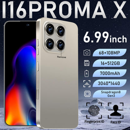 MMY 16PROMA X Unlocked Phone 6.99in HD Android 14 7000mAh 5G 16GB 512GB Deep Blue