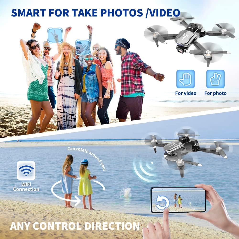 4K Foldable Drone with Camera and 40 Minutes Flight Time