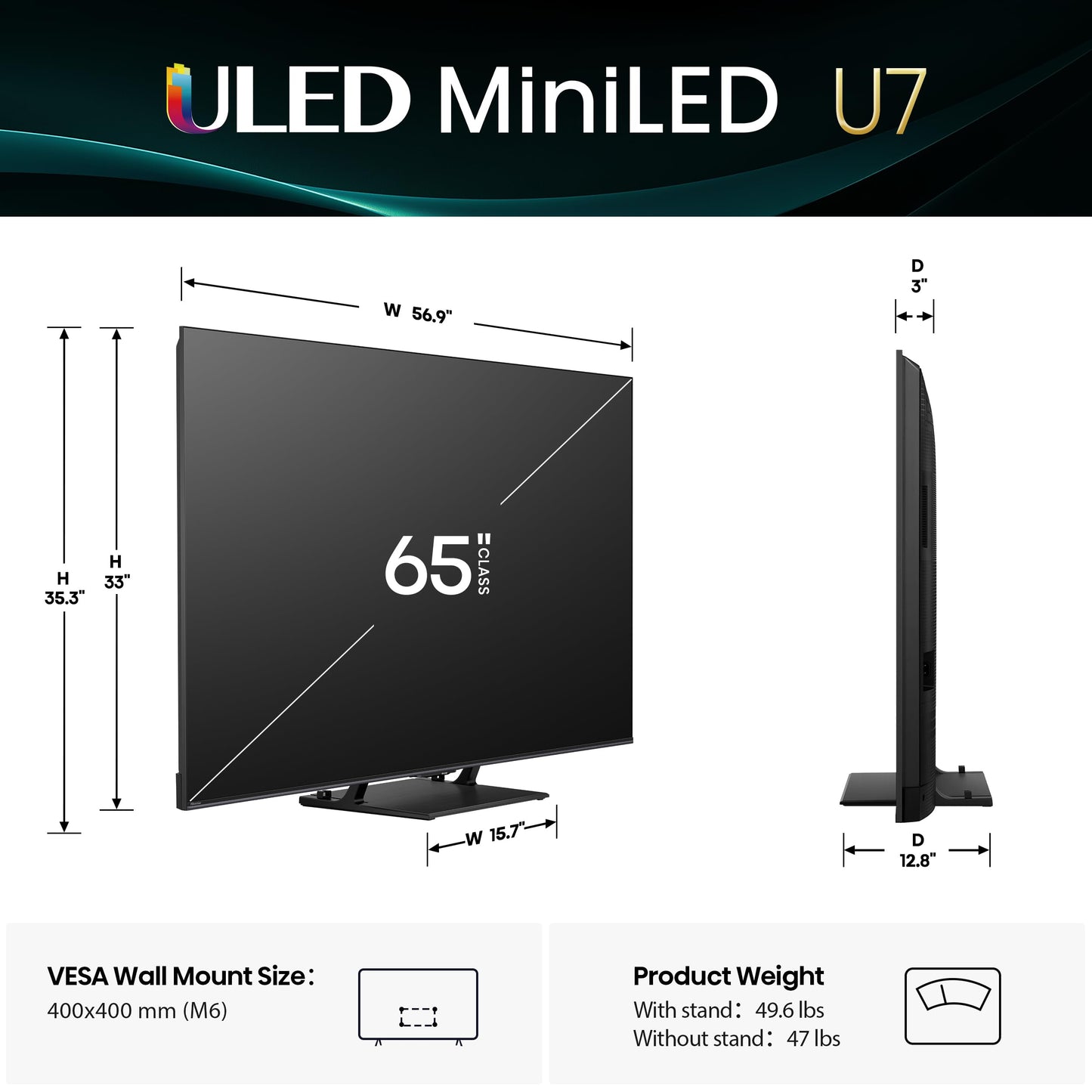 Hisense 85 Inch U7 Mini LED Smart TV for Gaming