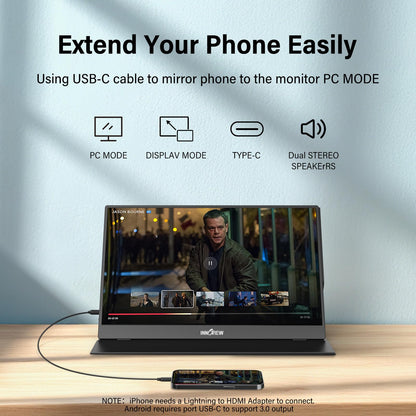 InnoView 15 Inch Portable Monitor FHD 1080P HDMI USB C