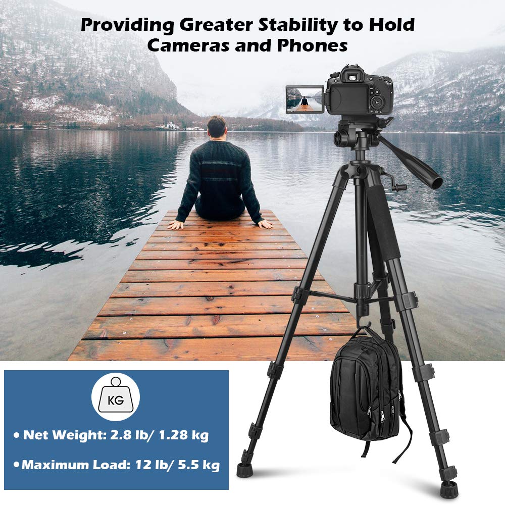 UBeesize 74 Inch Heavy Duty Tripod With Phone Holder