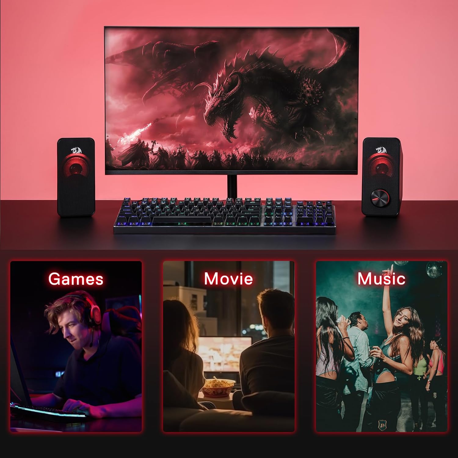 Redragon GS500 Stentor Gaming Speakers with Quality Bass