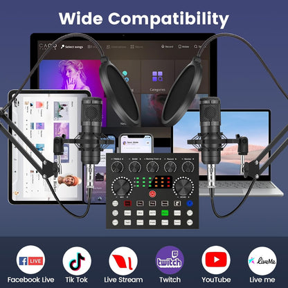 Podcast Equipment Bundle For Two Voice Changer Microphones