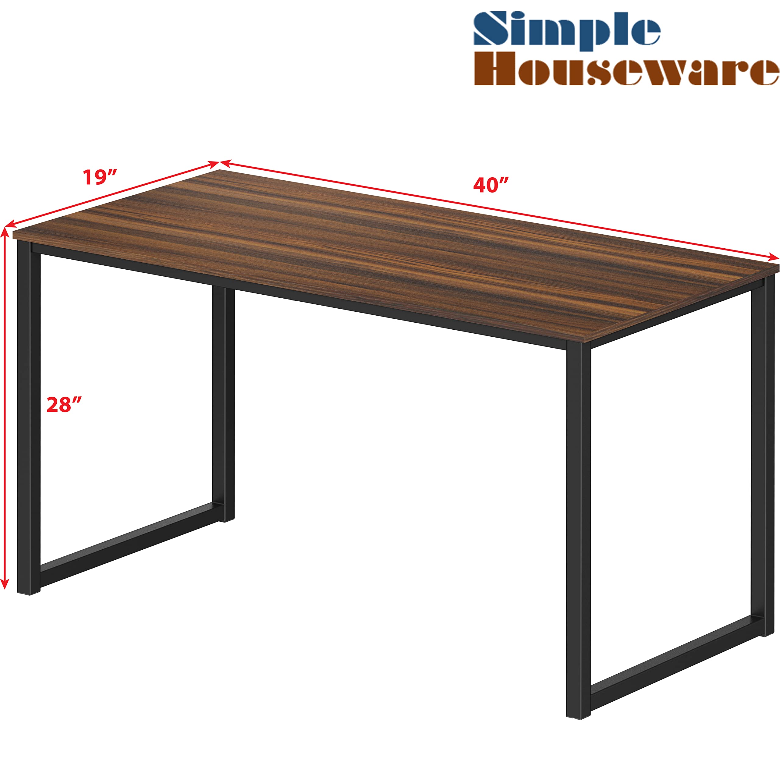 SHW 48 Inch Black Home Office Computer Desk