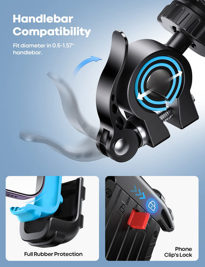 Lamicall Bike Phone Holder for Motorcycle Handlebar Clamp