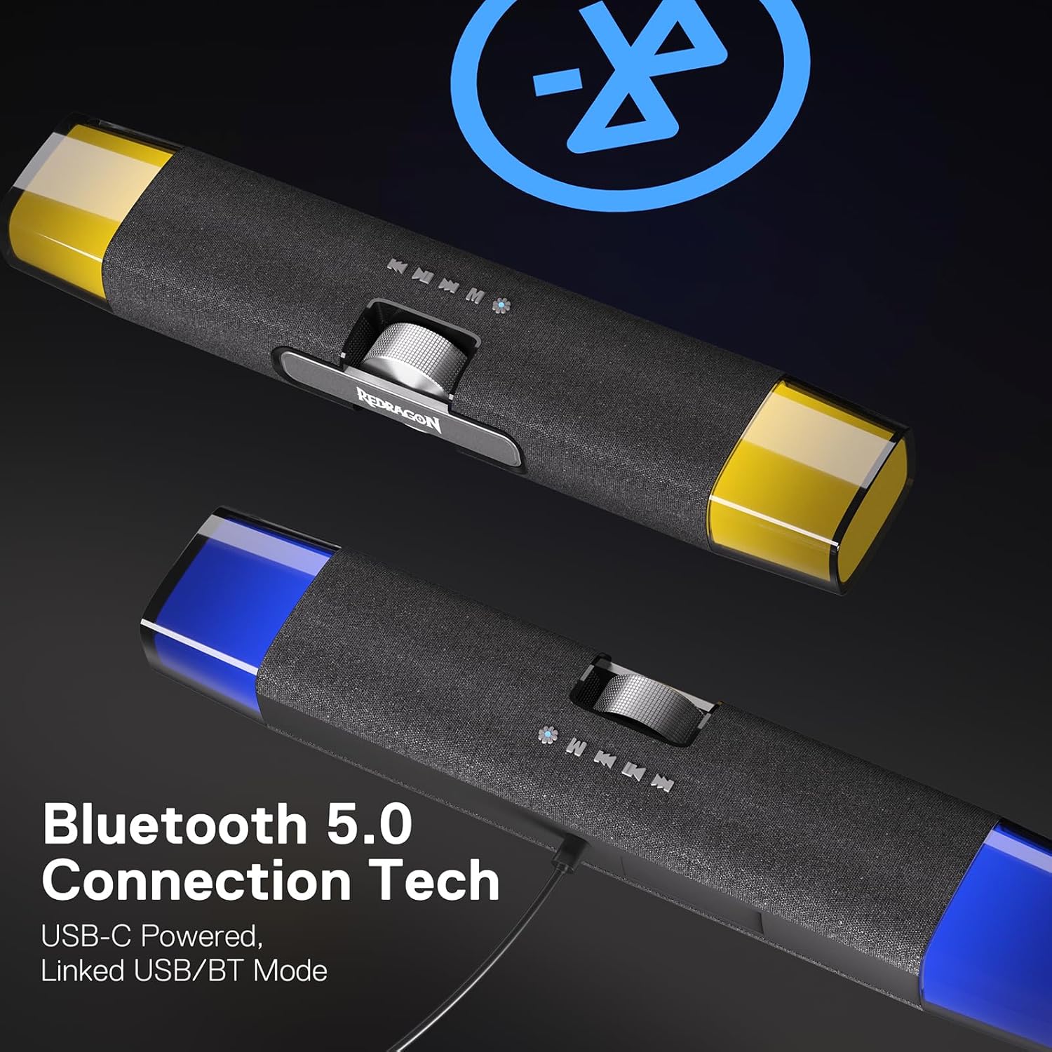 Redragon RGB Bluetooth Speakers with Rich Sound Quality
