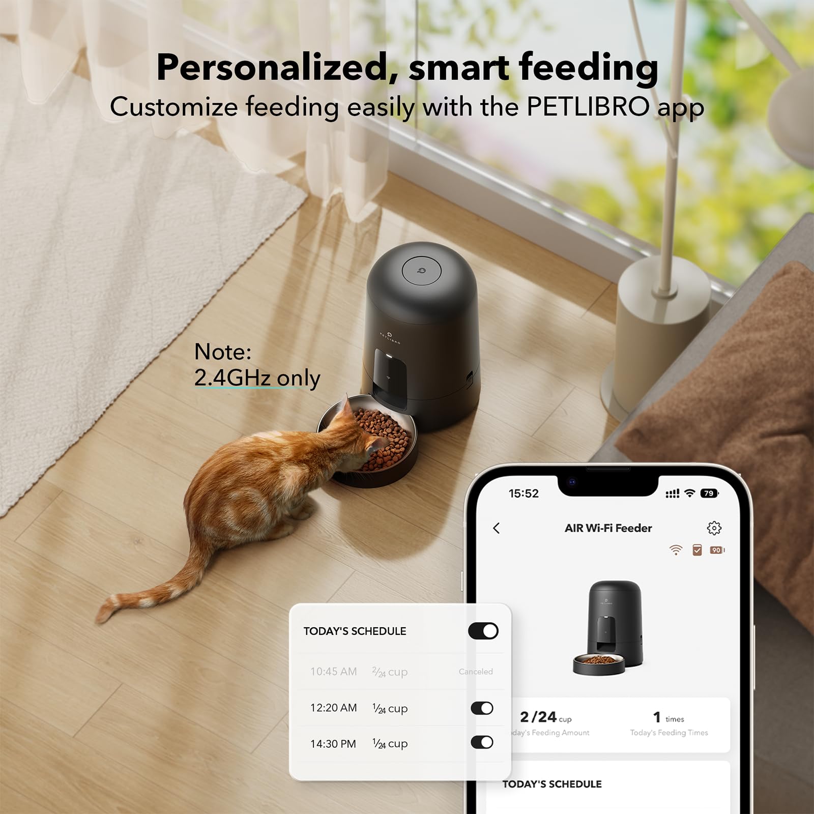 Smart Wi-Fi Cat Feeder with 30 Day Battery Life