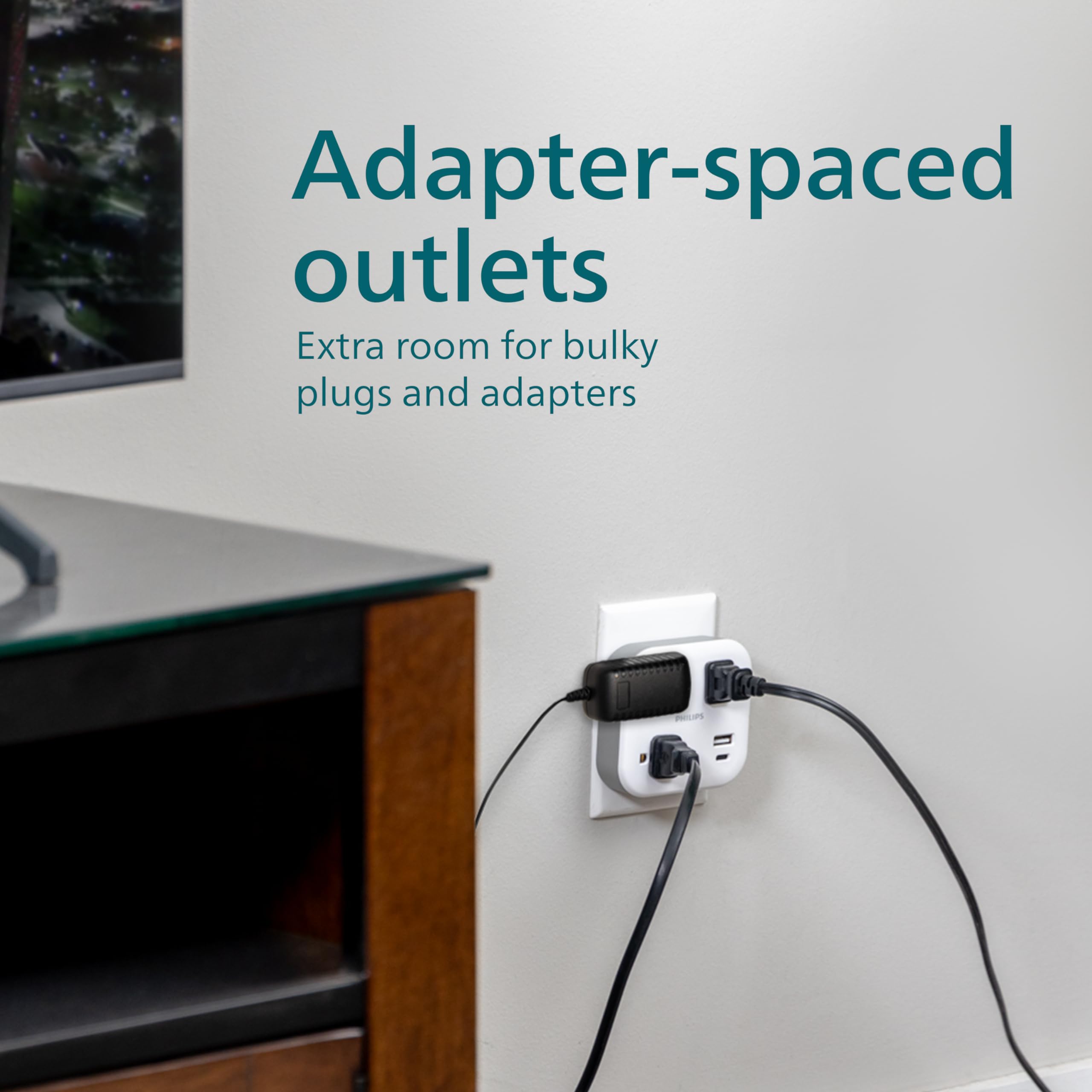 Philips EZFit 3 Outlet Surge Tap With USB Charging Now