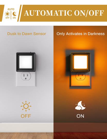DORESshop LED Night Light 2 Pack Dusk to Dawn Dimmable