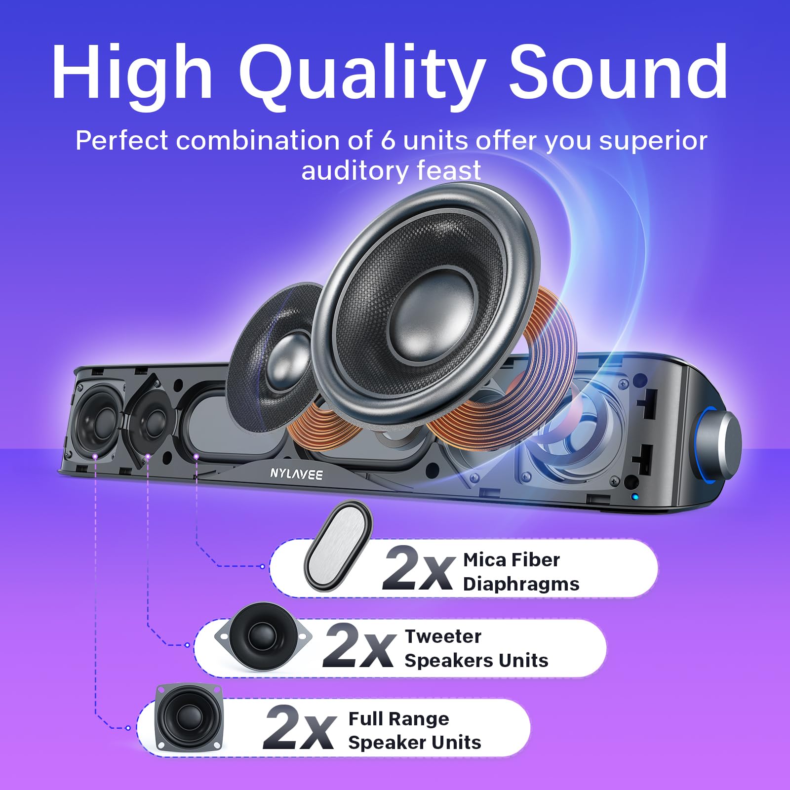 Hi-Fi Bluetooth Computer Speakers with Dynamic Lighting