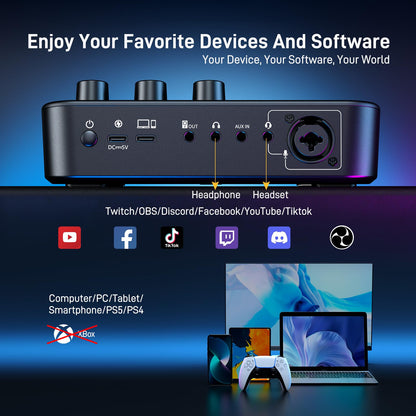 MaonoCaster G1 NEO Gaming Audio Mixer With Pro Preamp RGB