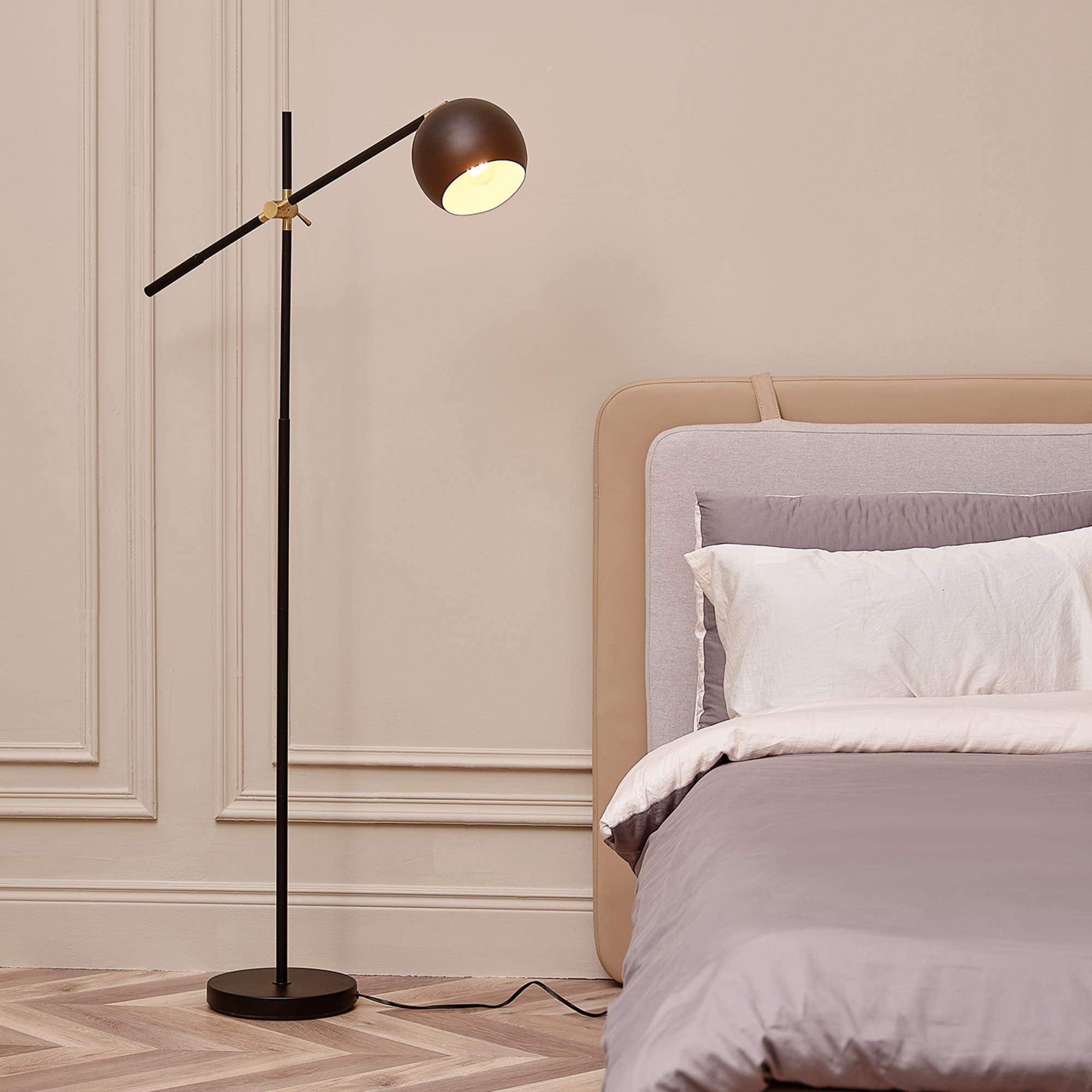 Molly Floor Lamp with Matte Black Finish and Slim Profile