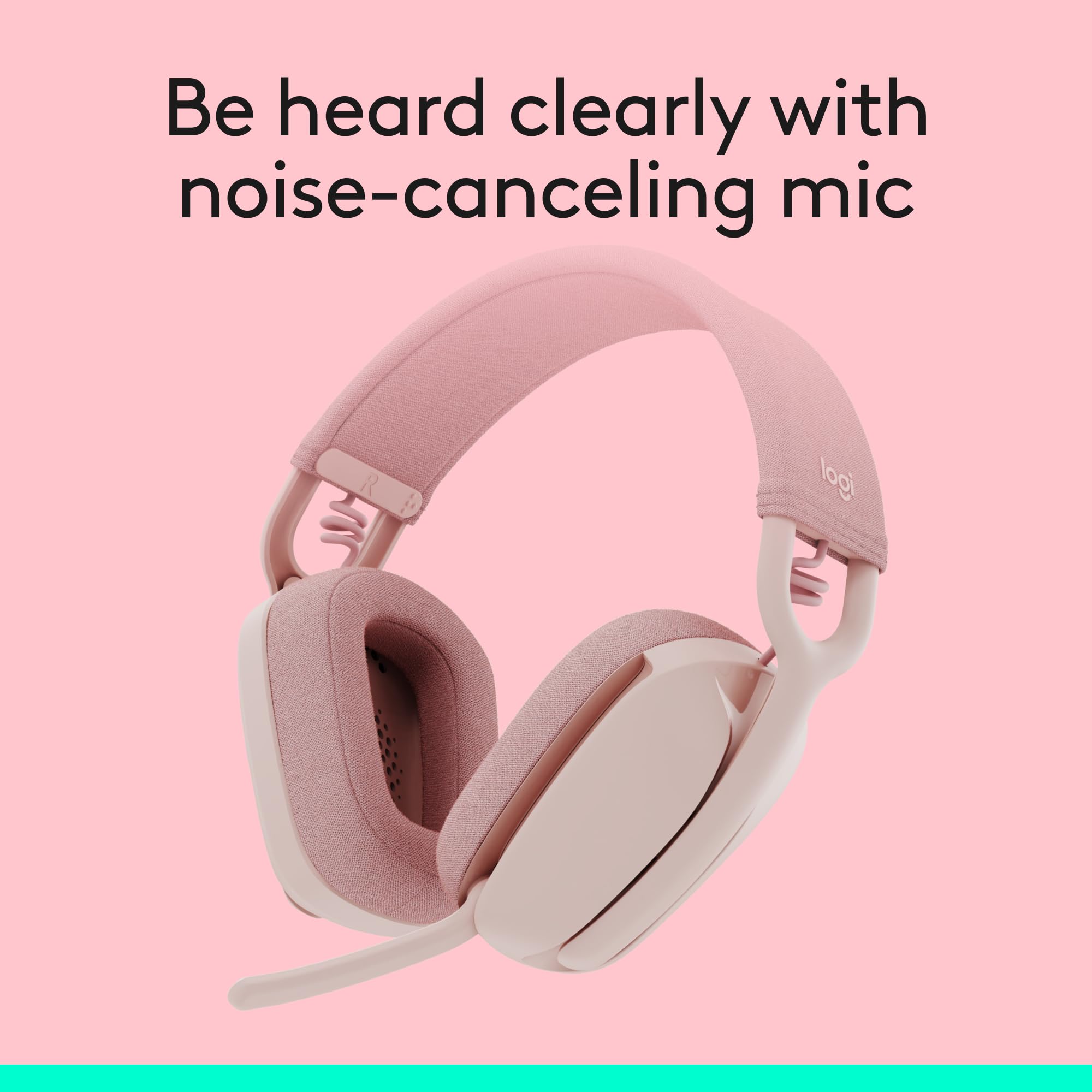 Logitech Zone Vibe 100 Wireless Headphones with Noise Canceling Microphone