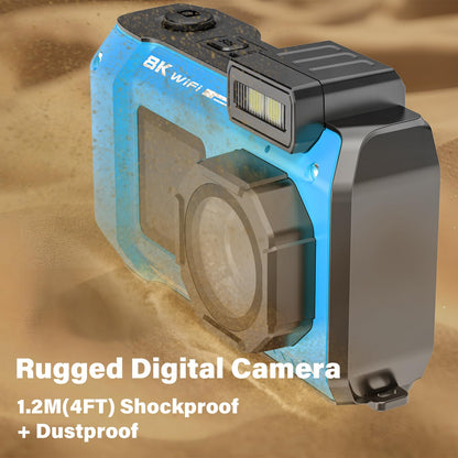 Rugged Waterproof 8K UHD Digital Camera for Snorkeling