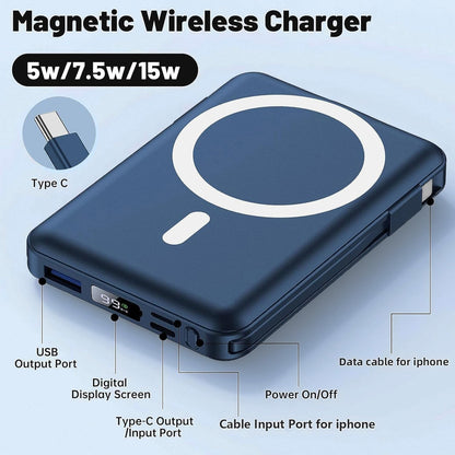 Azmuth 10000mAh Magnetic MagSafe Power Bank With LED Display