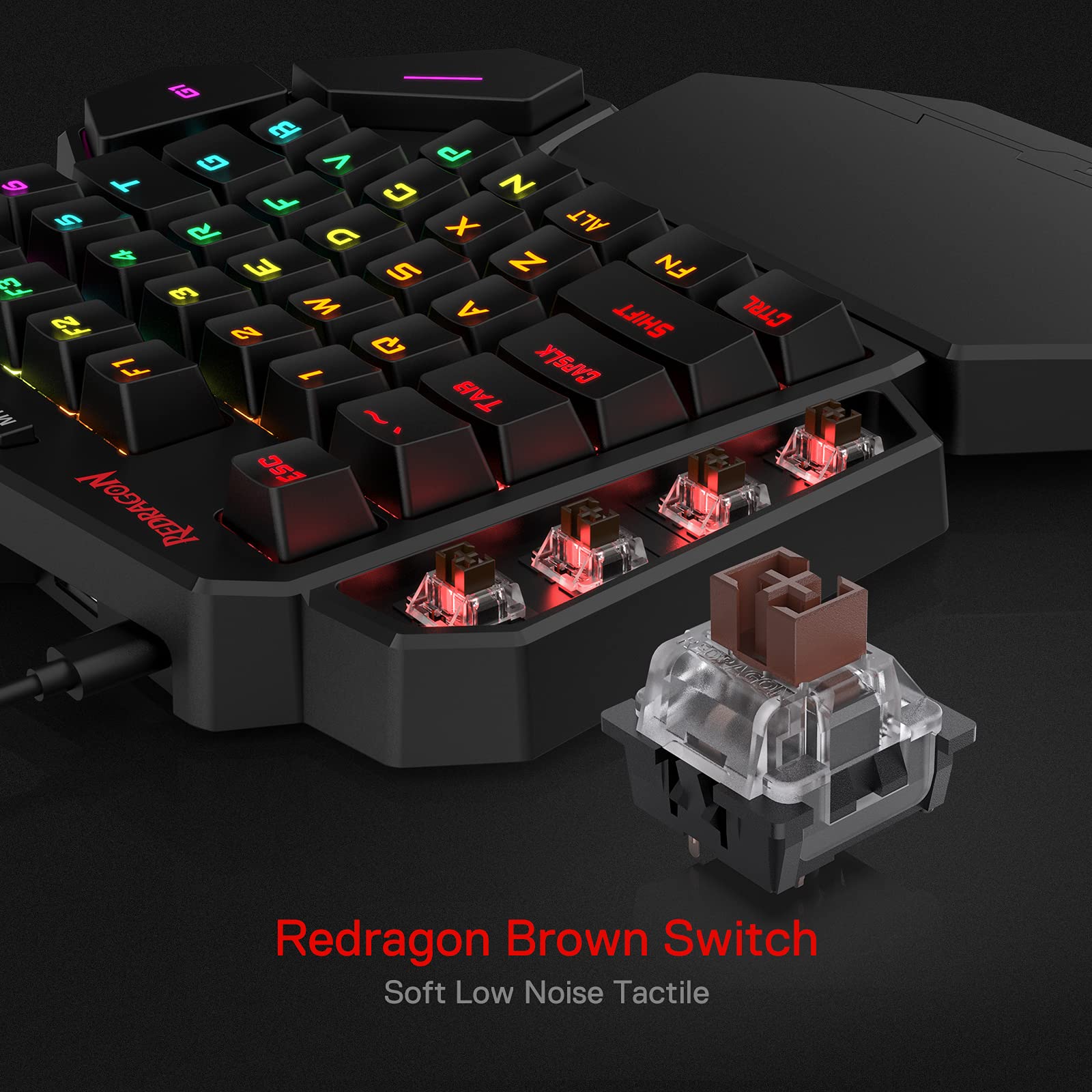 Redragon K585 DITI One Handed RGB Gaming Keyboard