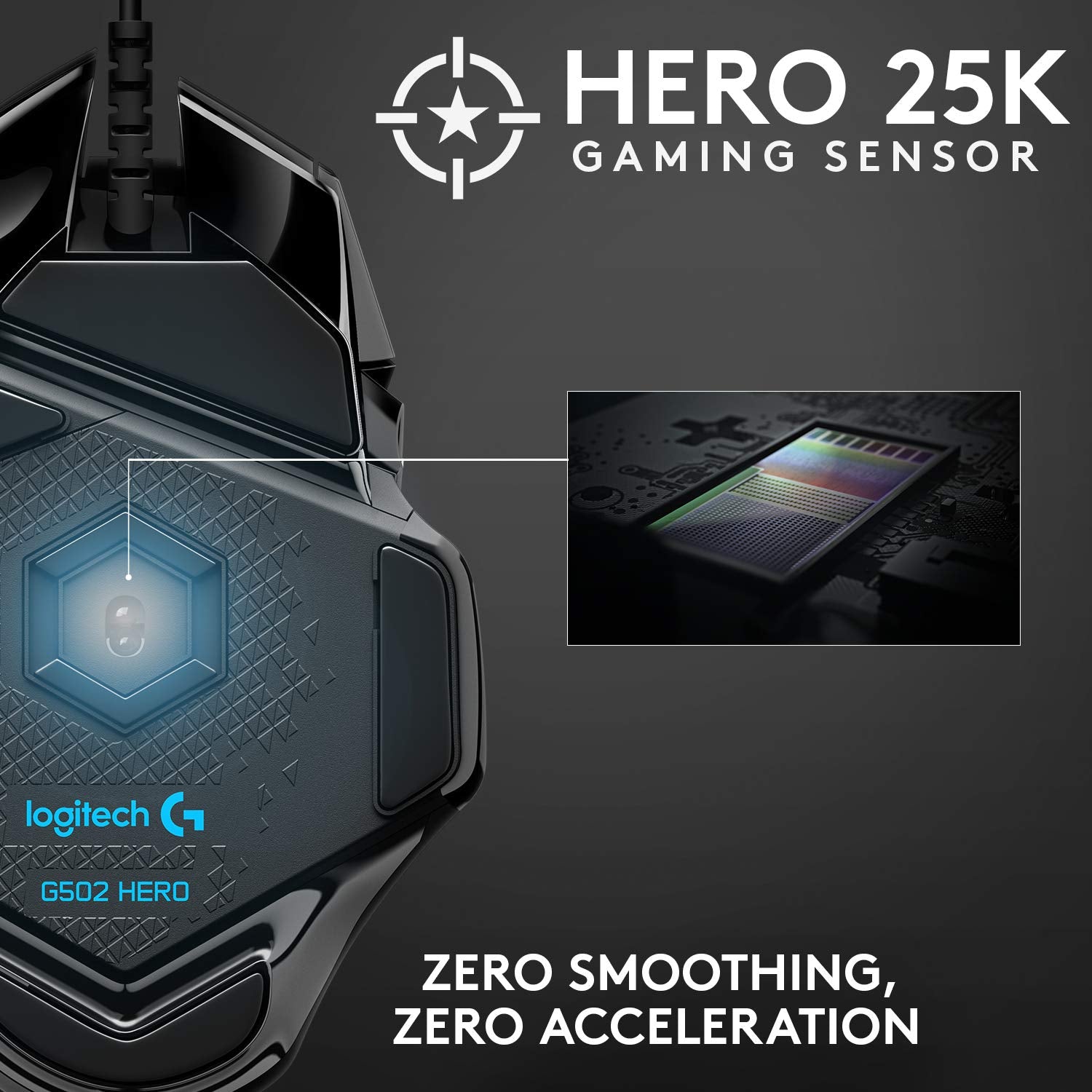 Logitech G502 HERO Wired Gaming Mouse with Adjustable Weights