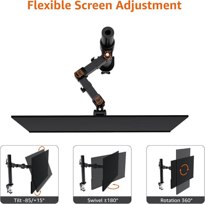 Amazon Basics Single Computer Monitor Stand Tilt Rotation