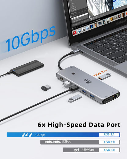 13 In 1 USB C Docking Station Dual Monitor Triple Ports