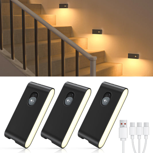 WILLED Motion Sensor Night Light Rechargeable Stair Lights