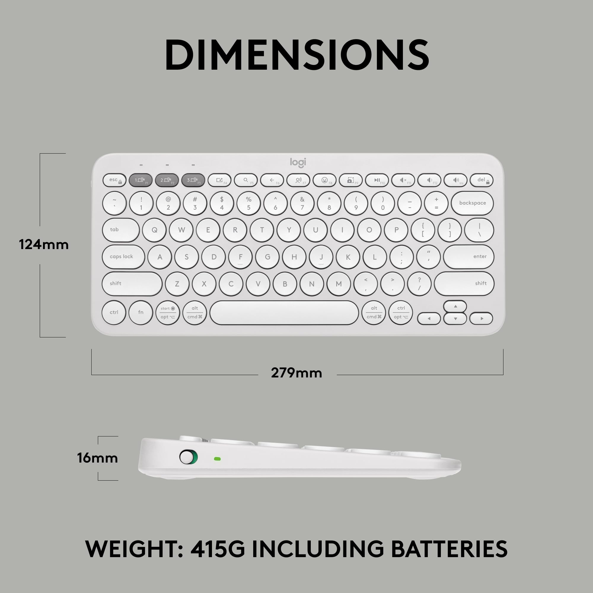 Logitech Pebble K380s Bluetooth Keyboard Slim Portable Design