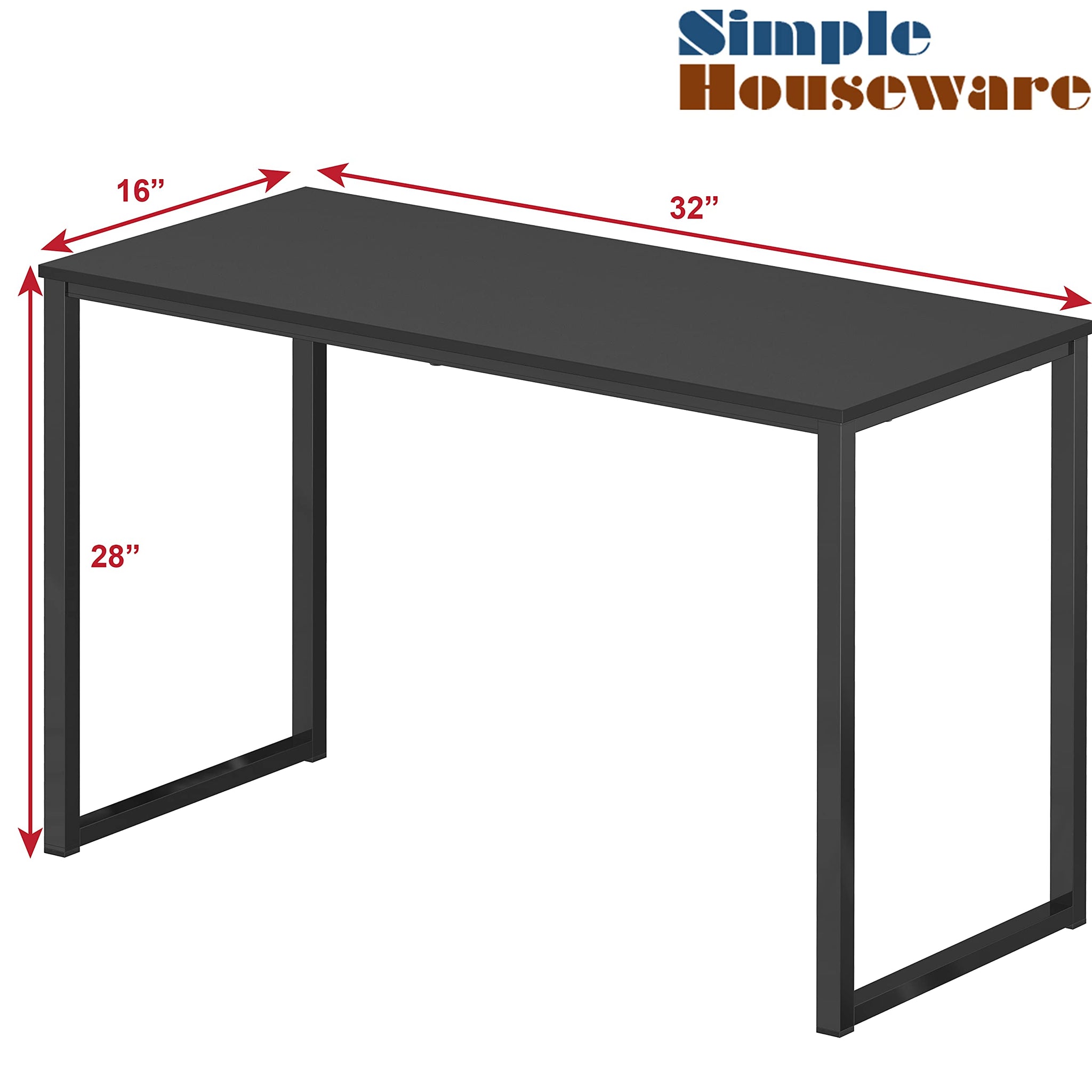 SHW 48 Inch Black Home Office Computer Desk
