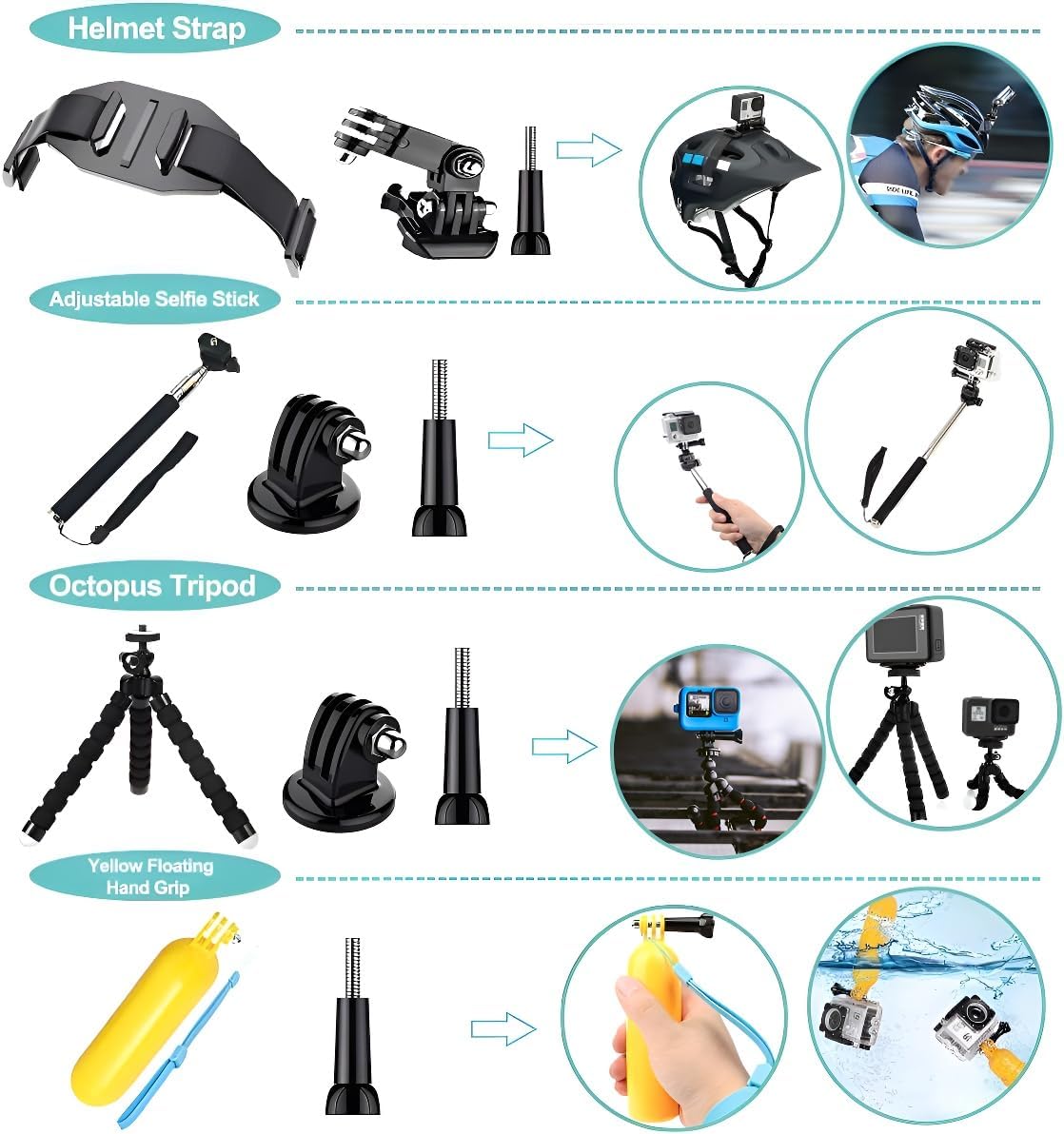 61 in 1 Action Camera Accessory Kit for Ultimate Versatility