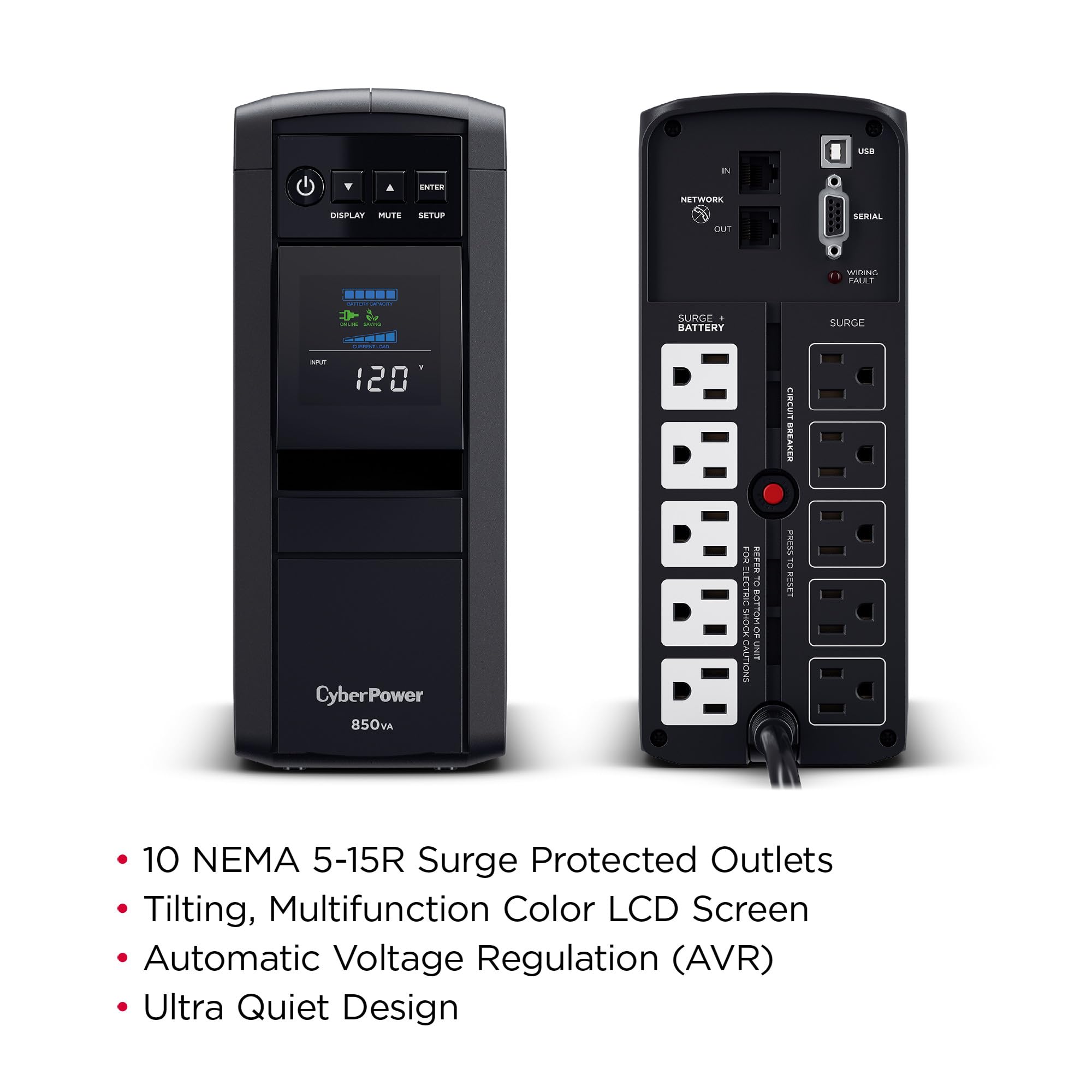 CyberPower PFC Sinewave UPS Battery Backup Surge Protection