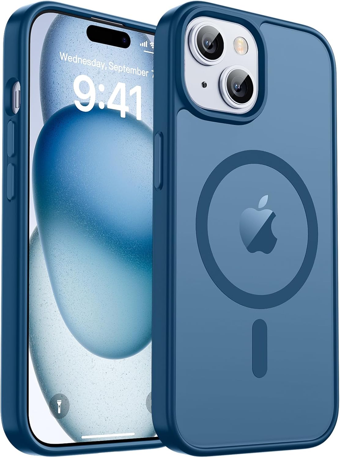 MagSafe Compatible iPhone 14 15 Case Matte Shockproof Anti Scratch Black