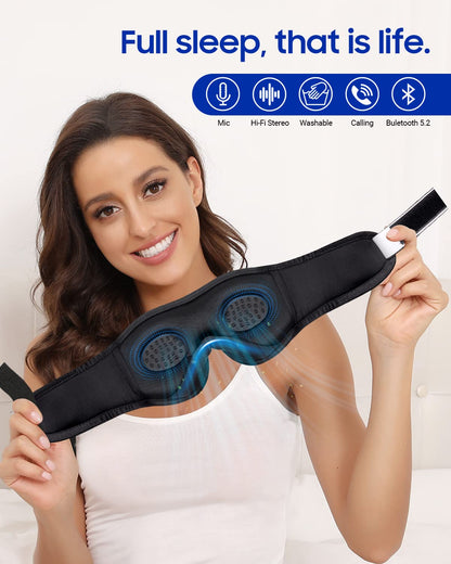 Sleep Headphones Bluetooth Eye Mask for Side Sleepers