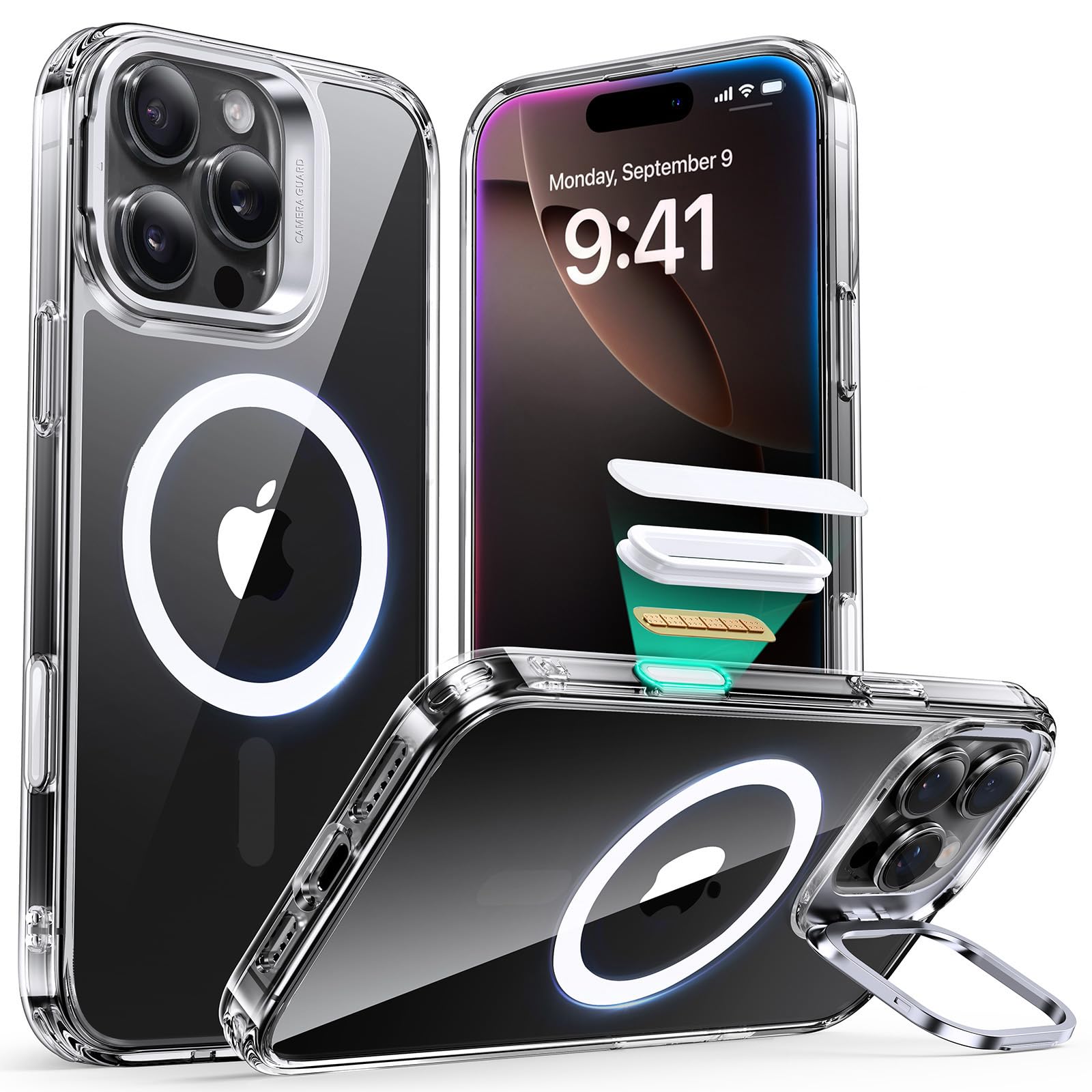 Military-Grade iPhone 16 Pro Max Case with Built-in Stand